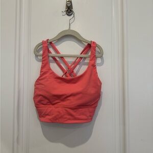 Lululemon Pink Energy Longline Sports Bra (Medium support- B-D cups)